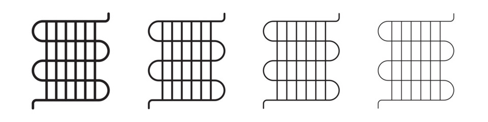 Condenser coil icon linear logo isolated