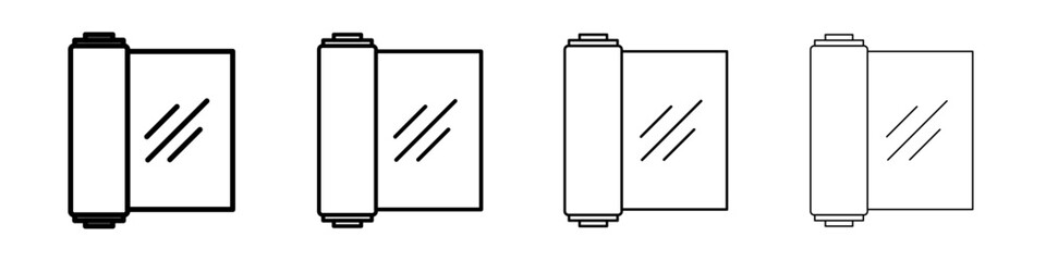 Construction film roll icon linear logo isolated