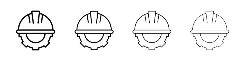 Construction worker icon linear logo isolated