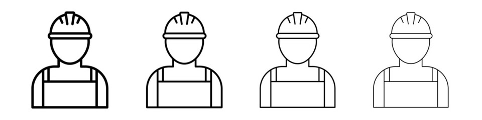 Construction worker icon linear logo isolated