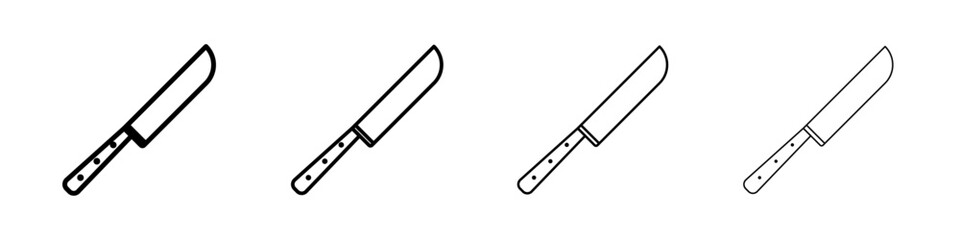 cooking chef knife icon linear logo isolated