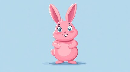 Obraz premium Pink Bunny Marketing Character Cartoon Mascot for Advertising, Branding, and Social Media Marketing