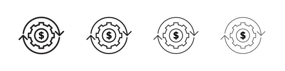 Costs optimization Icon linear logo isolated