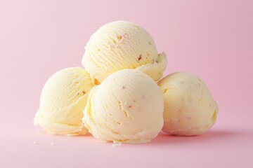 Cone shaped ice cream with sprinkles on top.