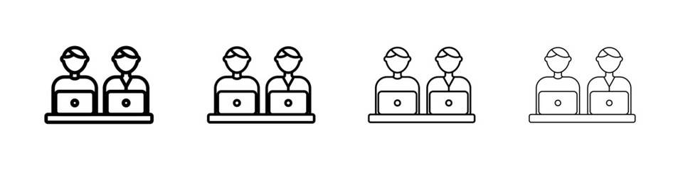 Coworking icon linear logo isolated