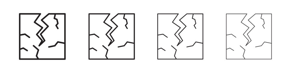 Crack icon linear logo isolated