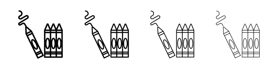Crayons icon linear logo isolated
