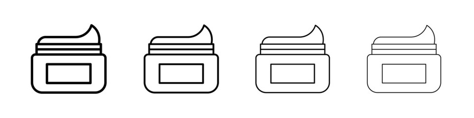 Cream jar icon linear logo isolated