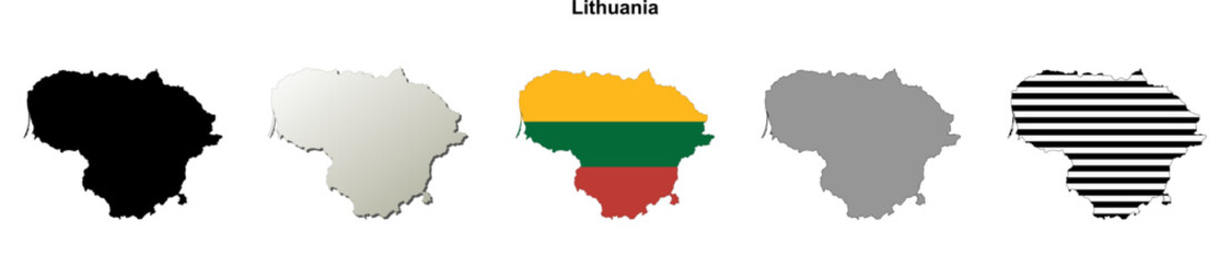 Lithuania outline map set