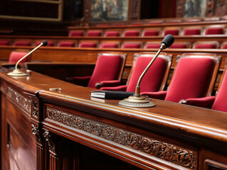 Micro de l'hémicycle de l'Assemblée Nationale à Paris