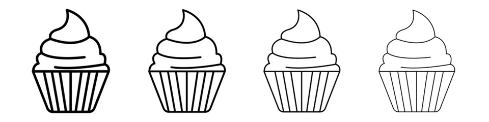 Cupcake icon linear logo isolated