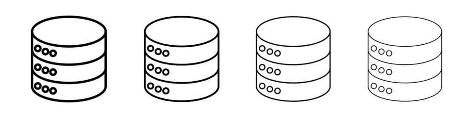 Database icon linear logo isolated