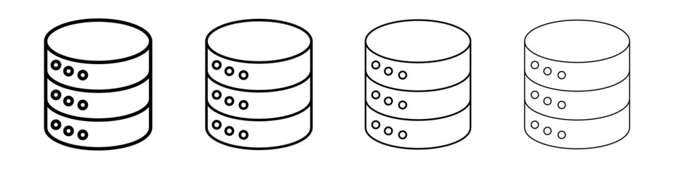Database icon linear logo isolated