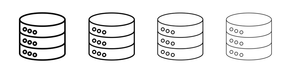 Database icon linear logo isolated