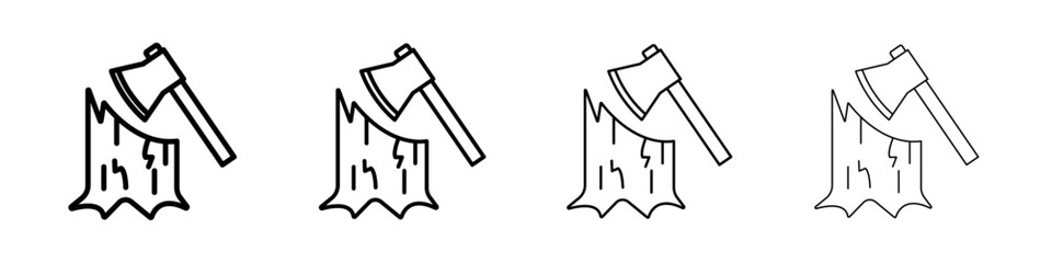 Deforestation icon linear logo isolated