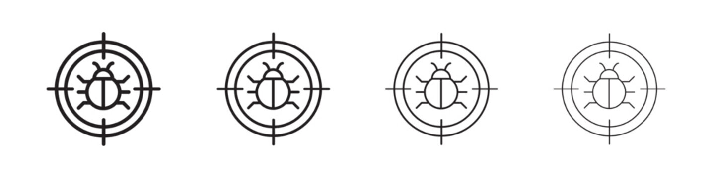 Debug icon linear logo isolated