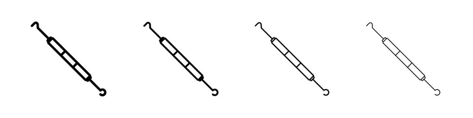 Dental pick icon linear logo isolated