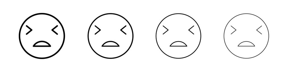 Fototapeta premium Desperate emoji icon linear logo isolated