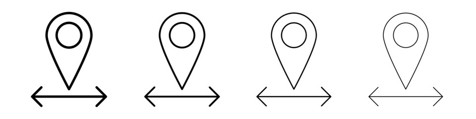 Destination distancing icon linear logo isolated