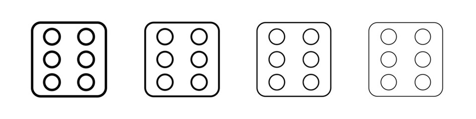 Dice Six Icon linear logo isolated