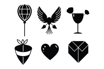 valentine's day silhouette element vector art illustrator