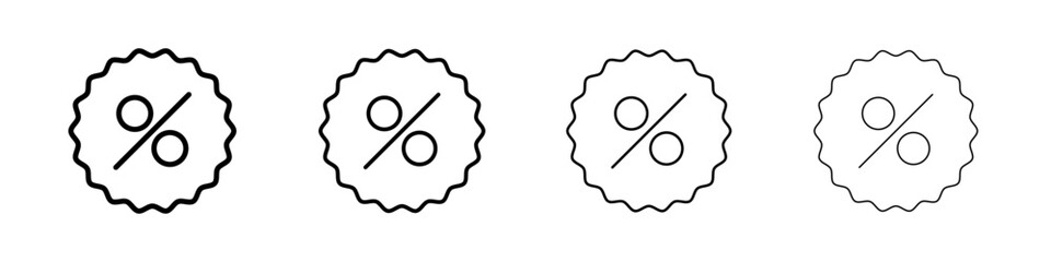 Discount icon linear logo isolated