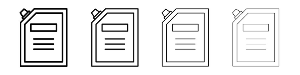 Doy pack pouch icon linear logo isolated