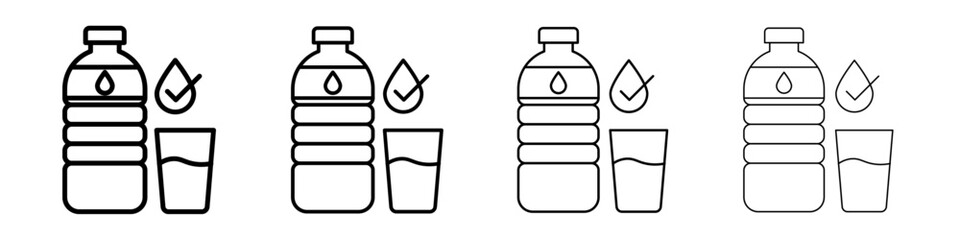 Drinking enough water icon linear logo isolated