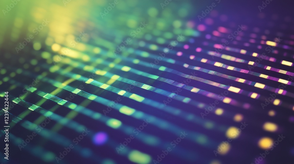 Poster abstract colorful light pattern displaying digital data flow