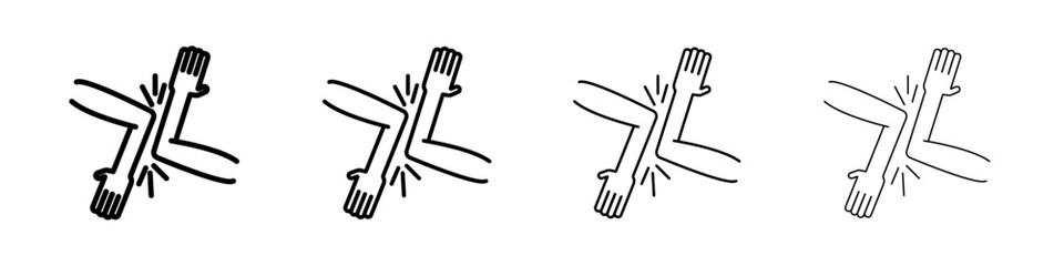 elbow greeting icon linear logo isolated