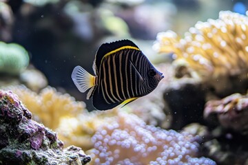 Juvenile Lovely Sailfin tang Zebrasoma veliferum Shikinejima Island Izu Islands Tokyo Nov 2023