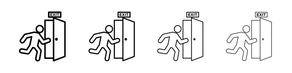 Emergency exit icon linear logo isolated