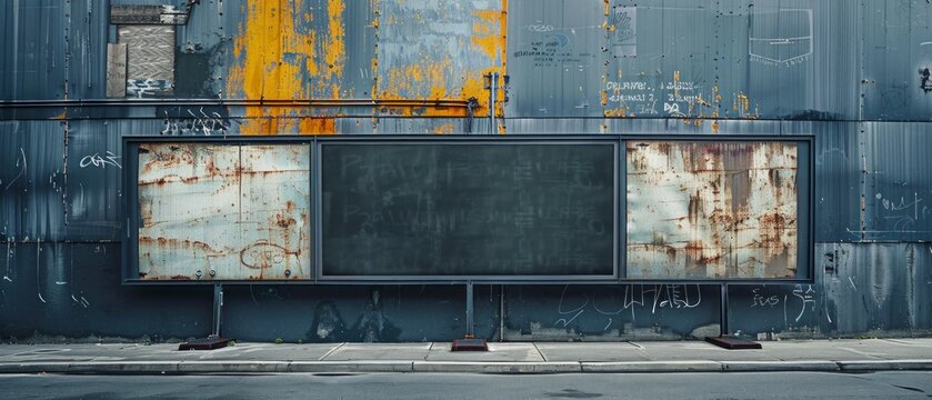Graffiti on an old advertising panel is a great backdrop for creative projects related to urbanism, art or design.