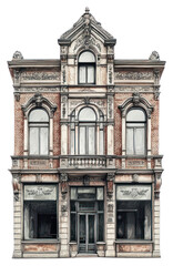 Obraz premium PNG Front of an old building architectural architecture illustration.