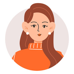 Portrait of a Young Woman with Long Hair for Profile Picture