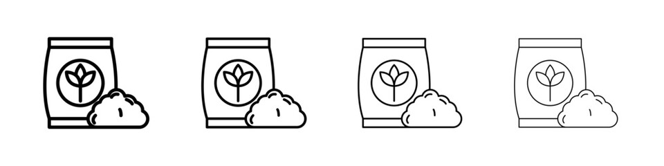 Fertilizer icon linear logo isolated
