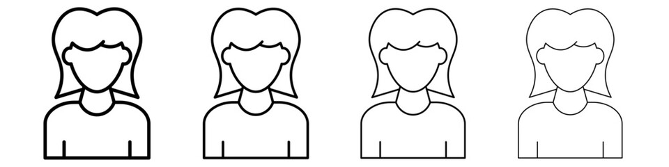 Female Avatar icon linear logo isolated