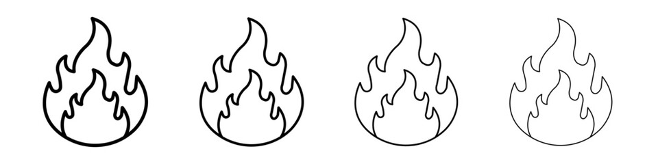 Fire icon linear logo isolated