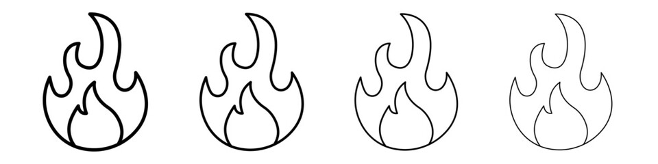 Fire icon linear logo isolated