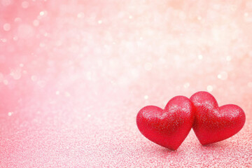 Obraz premium red Heart shapes for valentines day background