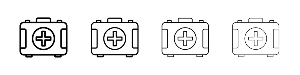 First aid kit icon linear logo isolated