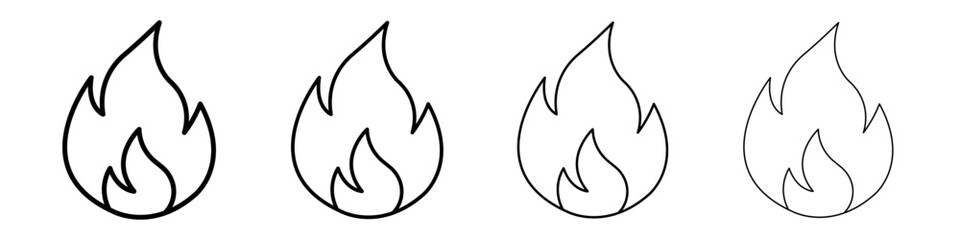 Flame icon linear logo isolated