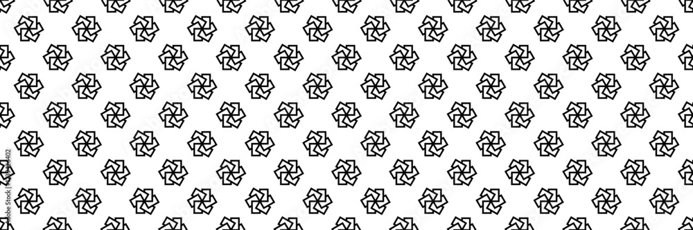 Poster horizontal seamless of trendy black six squares design for pattern and background.