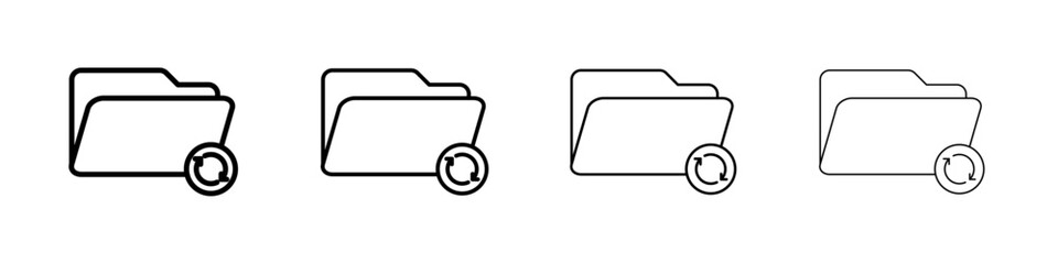 Folder sync icon linear logo isolated