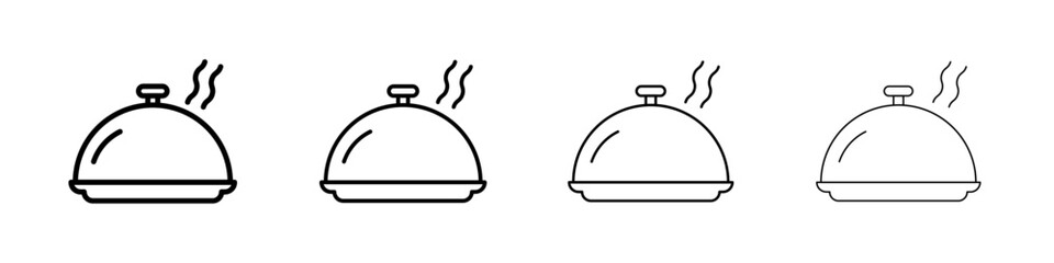 Food Tray and Cover icon linear logo isolated