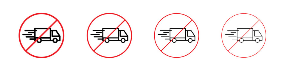 forbidden fast truck icon linear logo isolated
