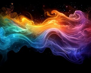 Fototapeta premium Colorful smoke swirls abstract background; design element