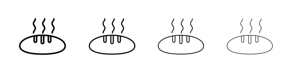 fresh bread icon linear logo isolated