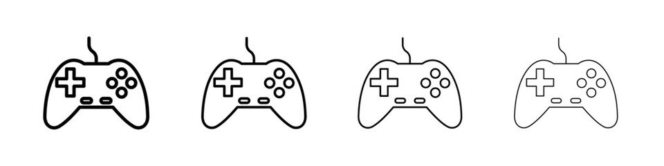 Gaming controller icon linear logo isolated