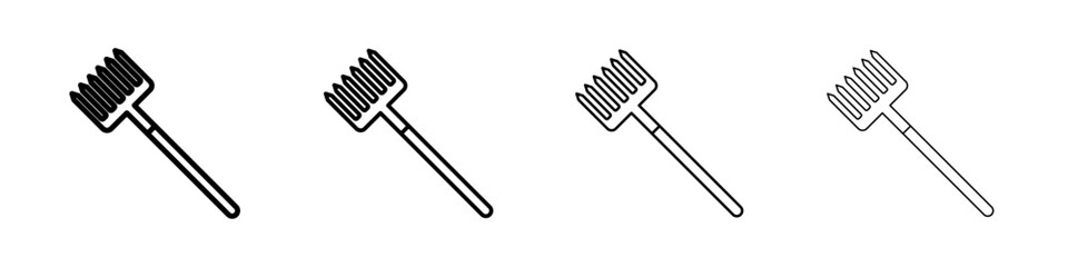 Garden fork icon linear logo isolated